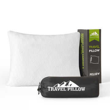 PEUJEW small shredded memory foam pillow in compact form for travel comfort