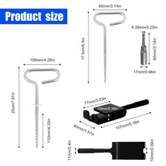 Four large ice fishing tent pegs and four small pegs