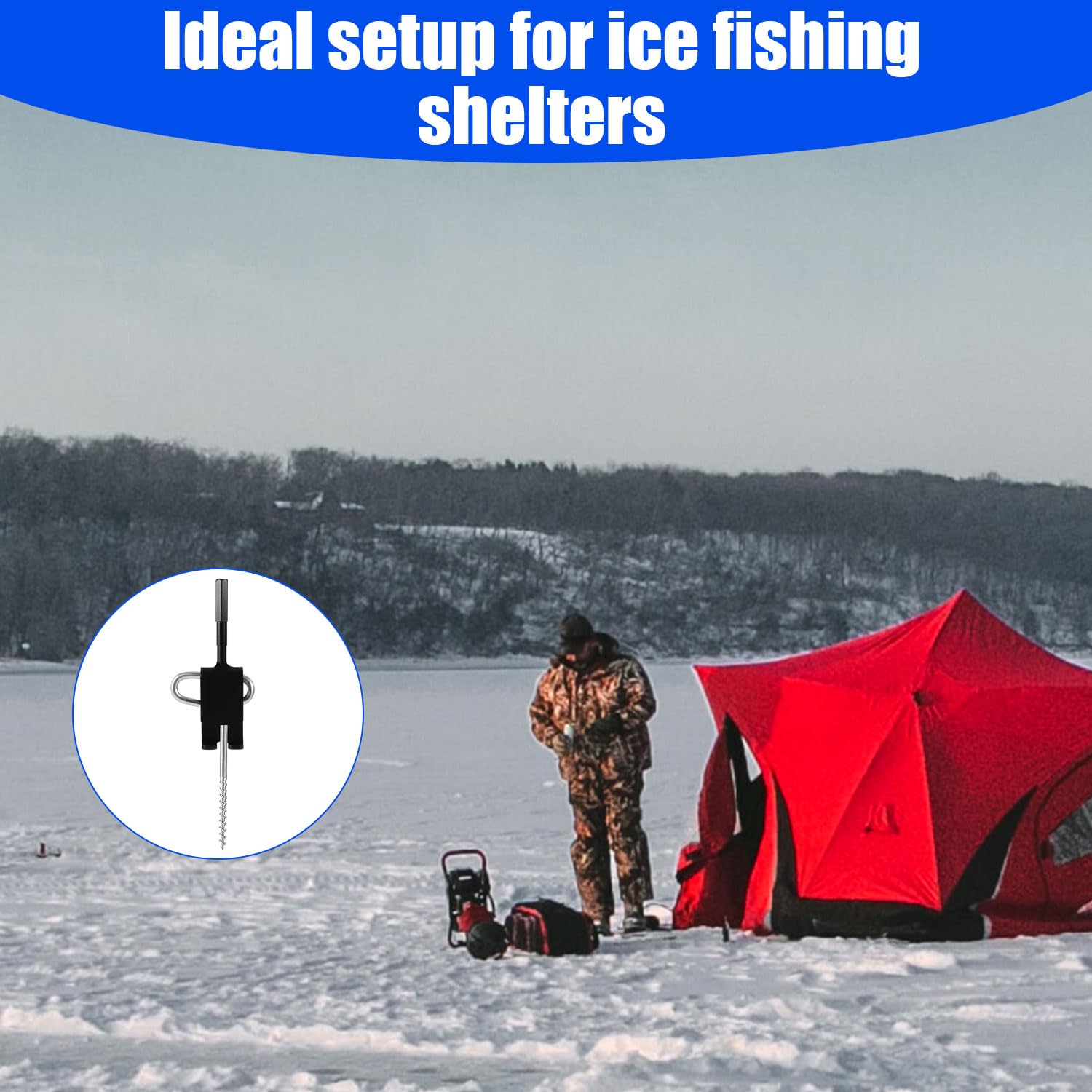 Kit contents displayed for ice shelter setup