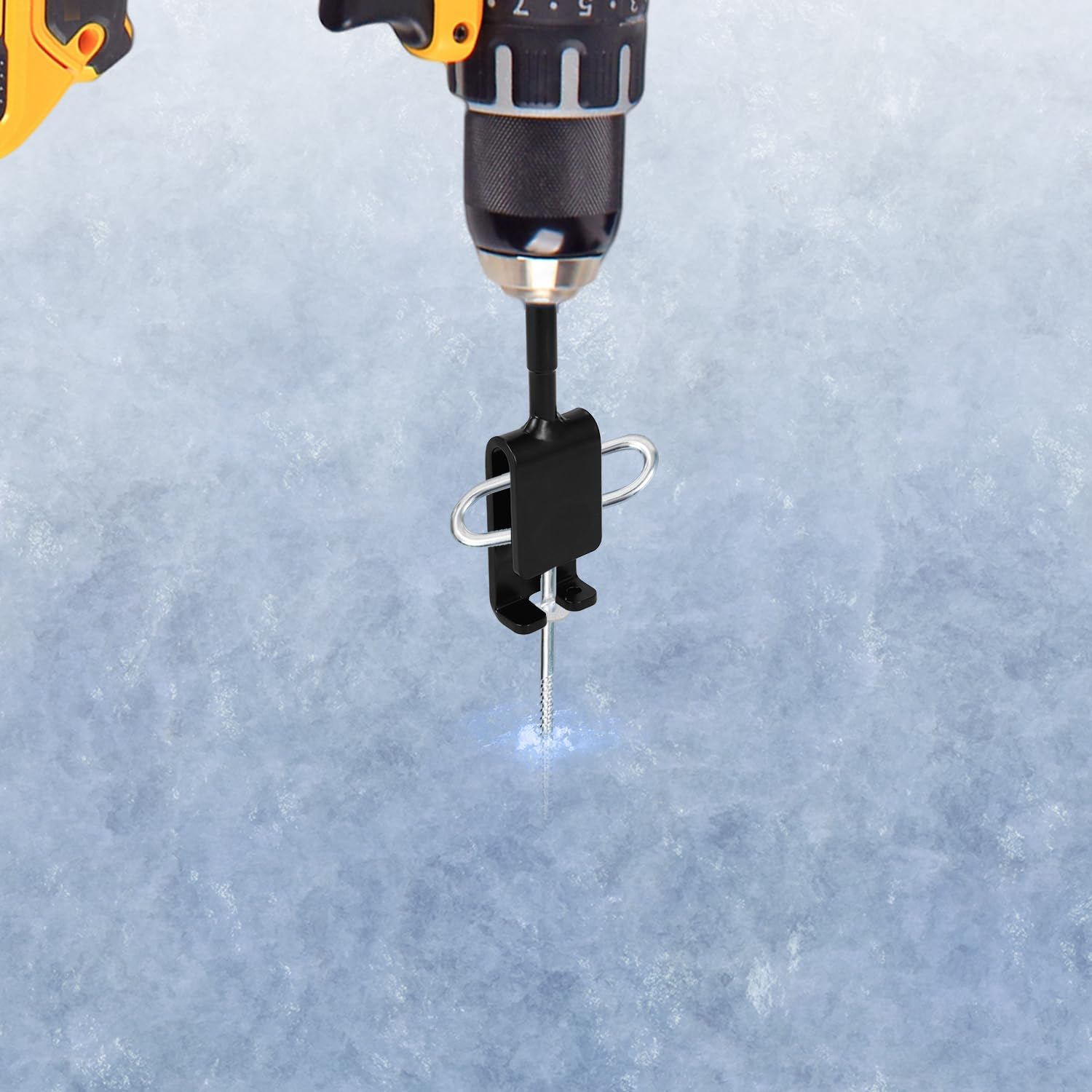 Ice anchor adapter compatible with 13mm drill bits and 1 cm nails