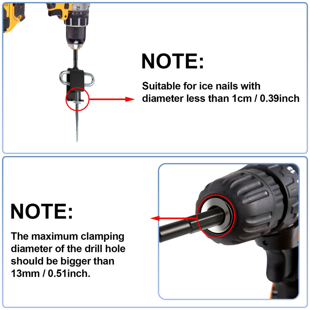 Using the ice anchor adapter with a 13mm ice anchor drill bit