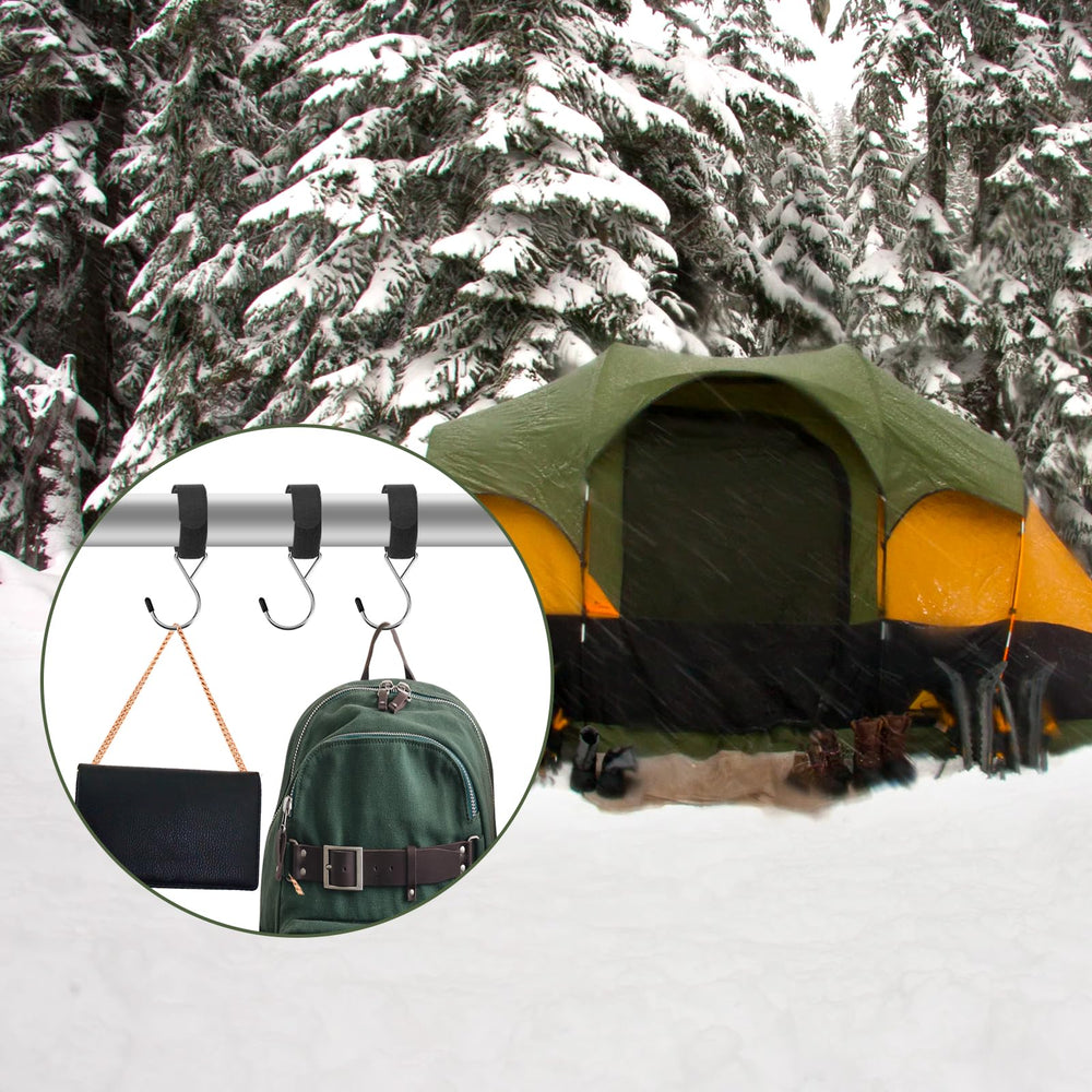 Versatile storage hooks for ice fishing shelter, tent and camping gear