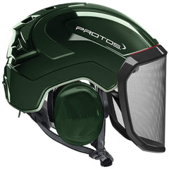 Pfanner Protos Integral Olive helmet side view for enhanced head protection during climbs