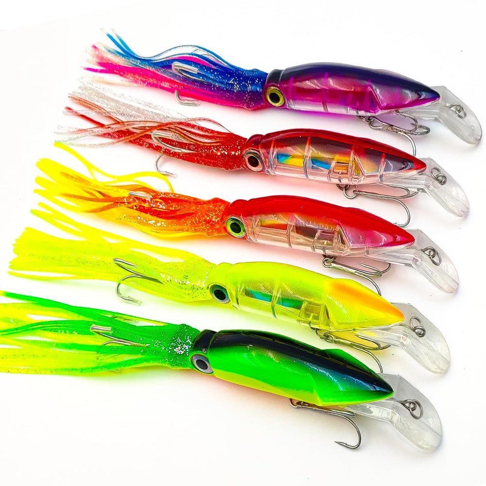 Pfeibk 5pcs saltwater squid lures – color 2