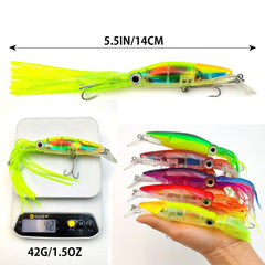 Pfeibk 5pcs saltwater squid lures – color 3