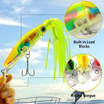 Pfeibk 5pcs saltwater squid lures – color 5