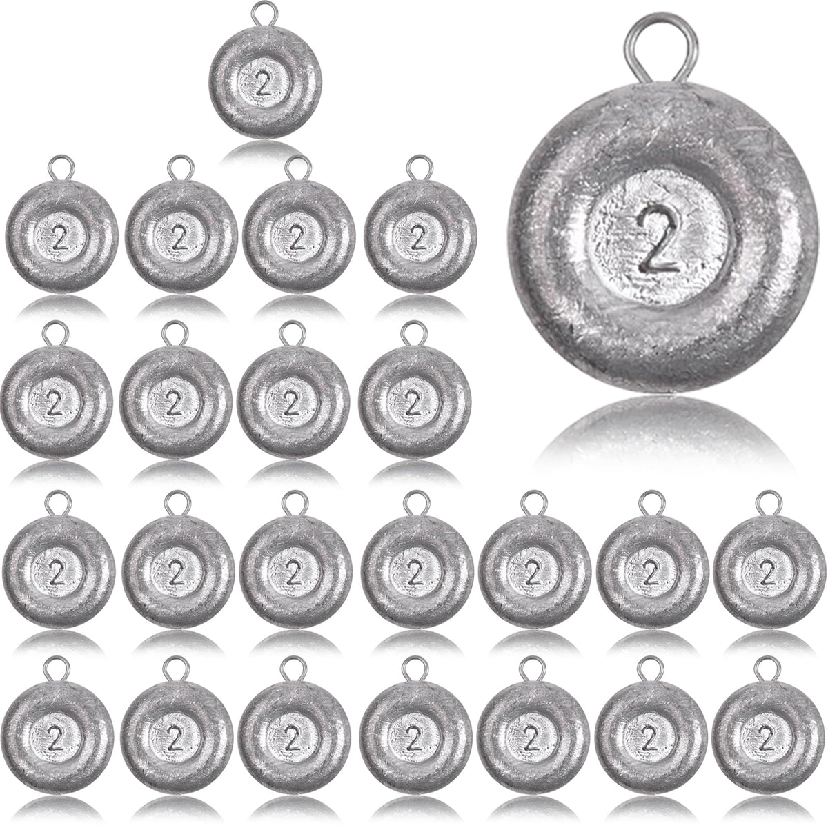 Pfeibk disc sinker side view showing weight range