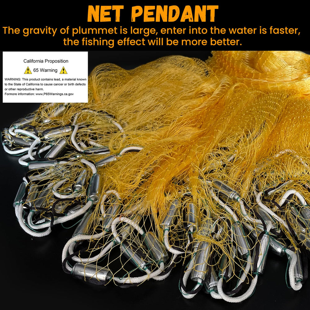 Pfeibk cast net stainless swivel and wristlet for smooth haul.