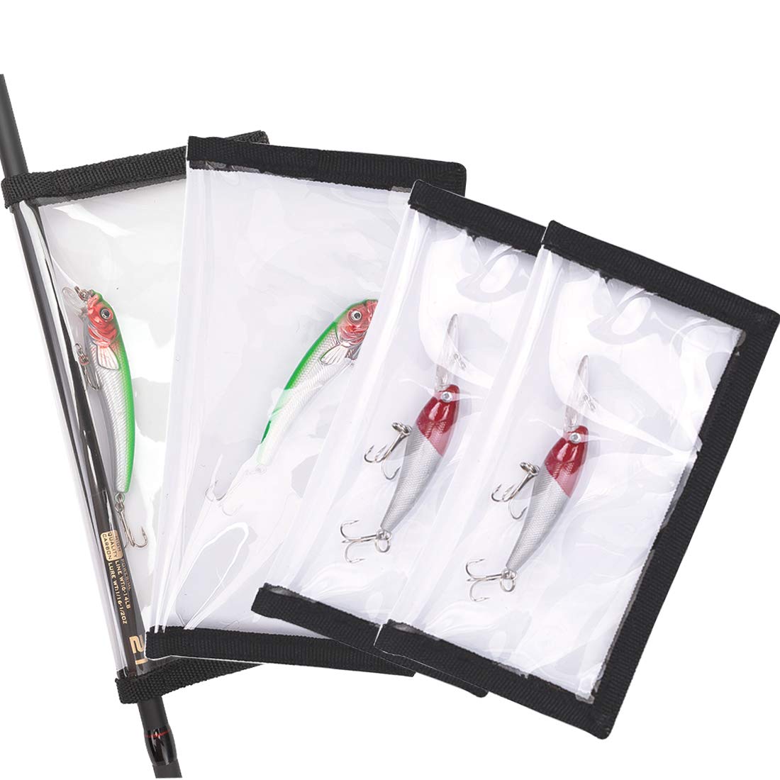 PFILERSO 4 Pack Lure Wraps large size laid out for comparison