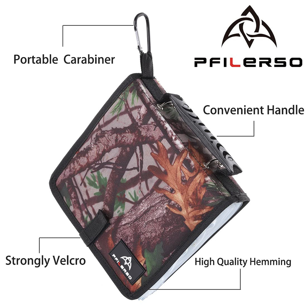 Binder opened to reveal internal mesh pocket for hooks and weights