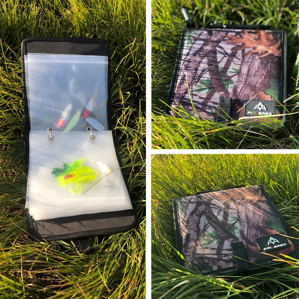 All-in-one PFILERSO tackle binder with clear bags and zipper