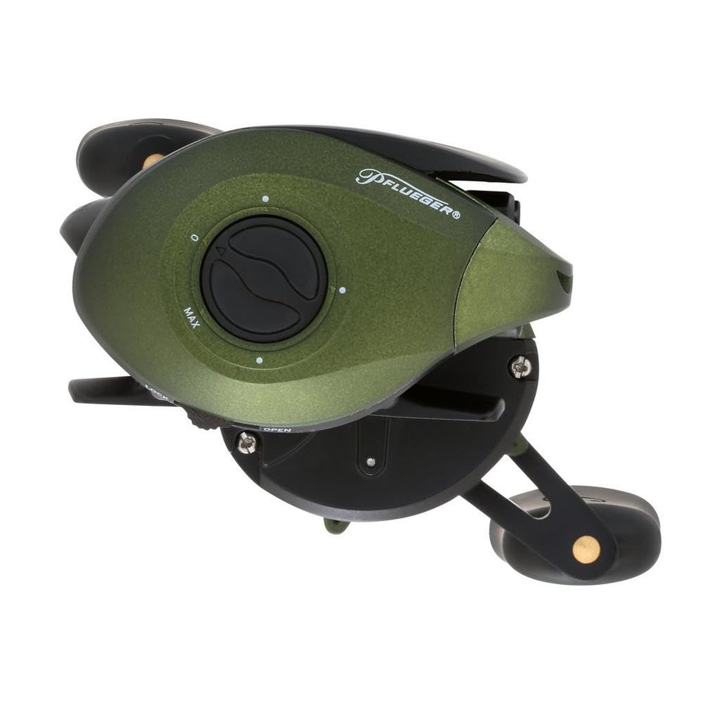 Pflueger Monarch line capacity design supports versatile fishing setups.
