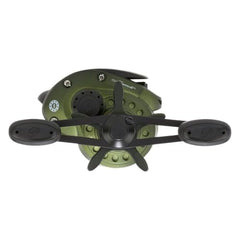 Pflueger Monarch machined aluminum spool for durability and smooth line release.