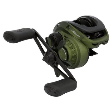 Pflueger Monarch reel showing right-hand handle position for comfortable casting.