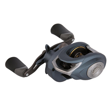Pflueger President baitcast reel front view shows lightweight graphite frame for easy casting