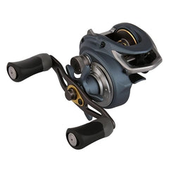 Pflueger President baitcast reel side profile, graphite frame balances strength with lightweight feel.
