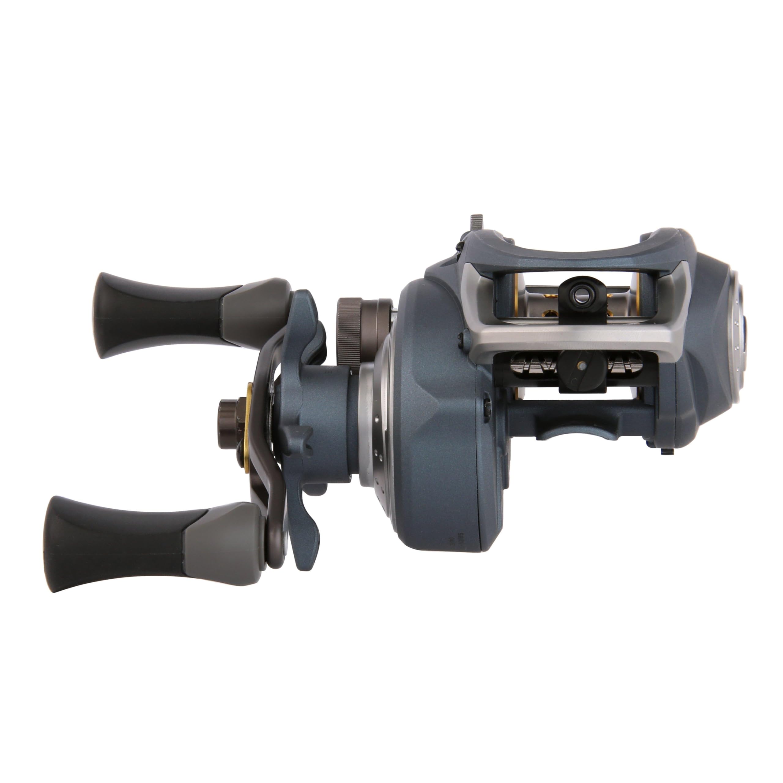 Pflueger President gear ratio 6.5:1 close-up, quick retrieves for versatile freshwater techniques.