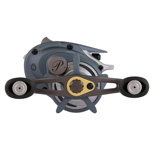Pflueger President graphite frame close-up, highlighting durable, lightweight construction.