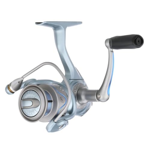 Pflueger President Ladies Edition reel featuring an aluminum handle for a comfortable grip.