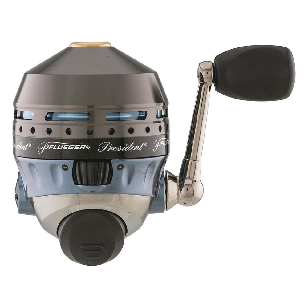 Pflueger President spincast blue aluminum spool for smooth line release