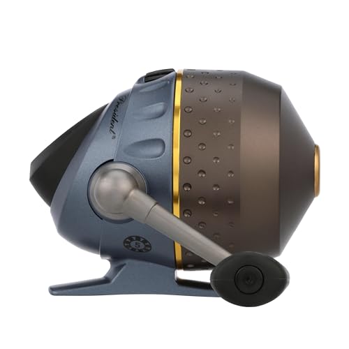 Pflueger President spincast reel ergonomic handle for comfortable casting for both hands.