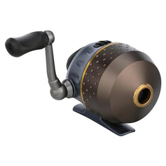 Pflueger President Spincast Size 6 reel with aluminum spool and right/left handle, side view