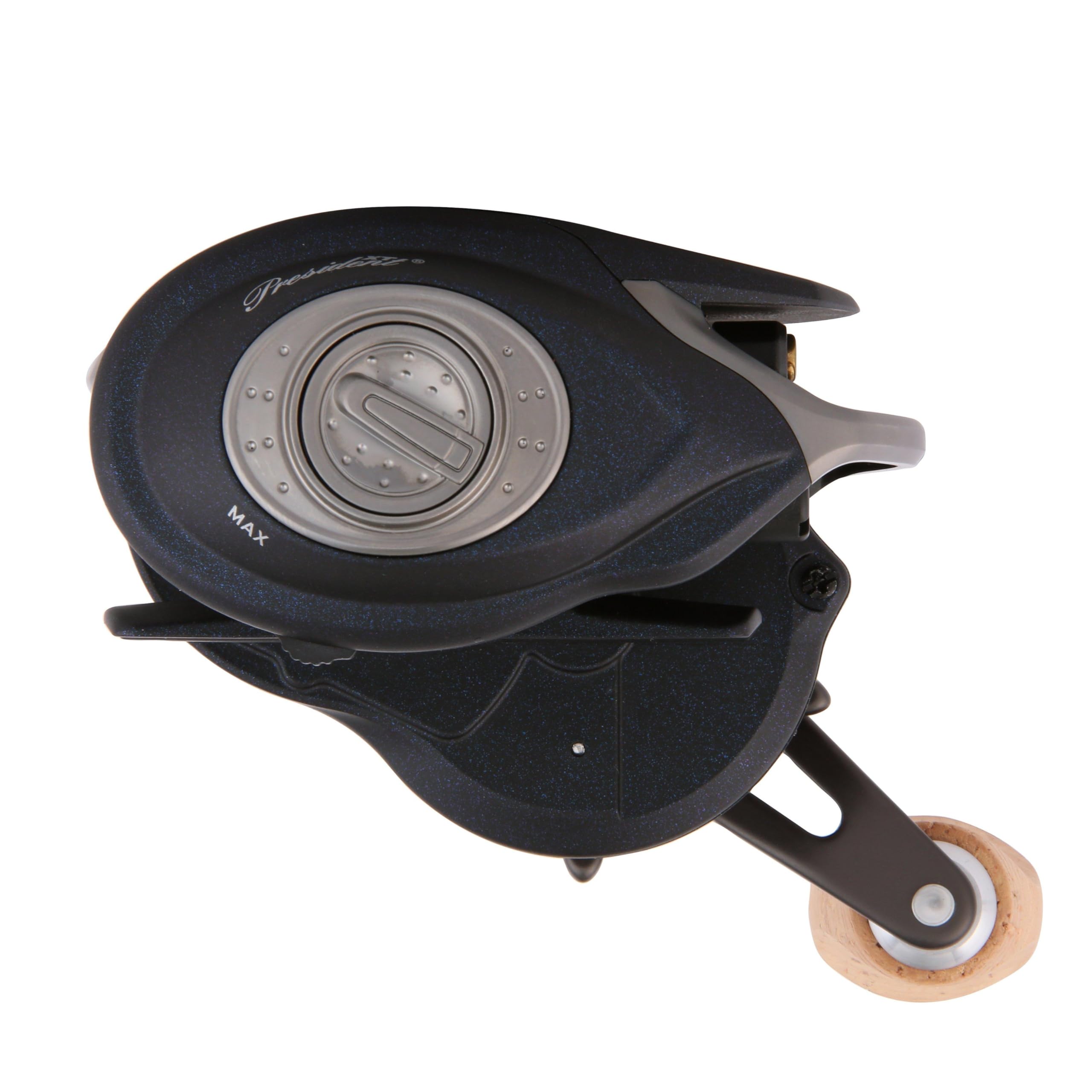 Pflueger President XT 15lb drag helps control big fish with steady pressure.