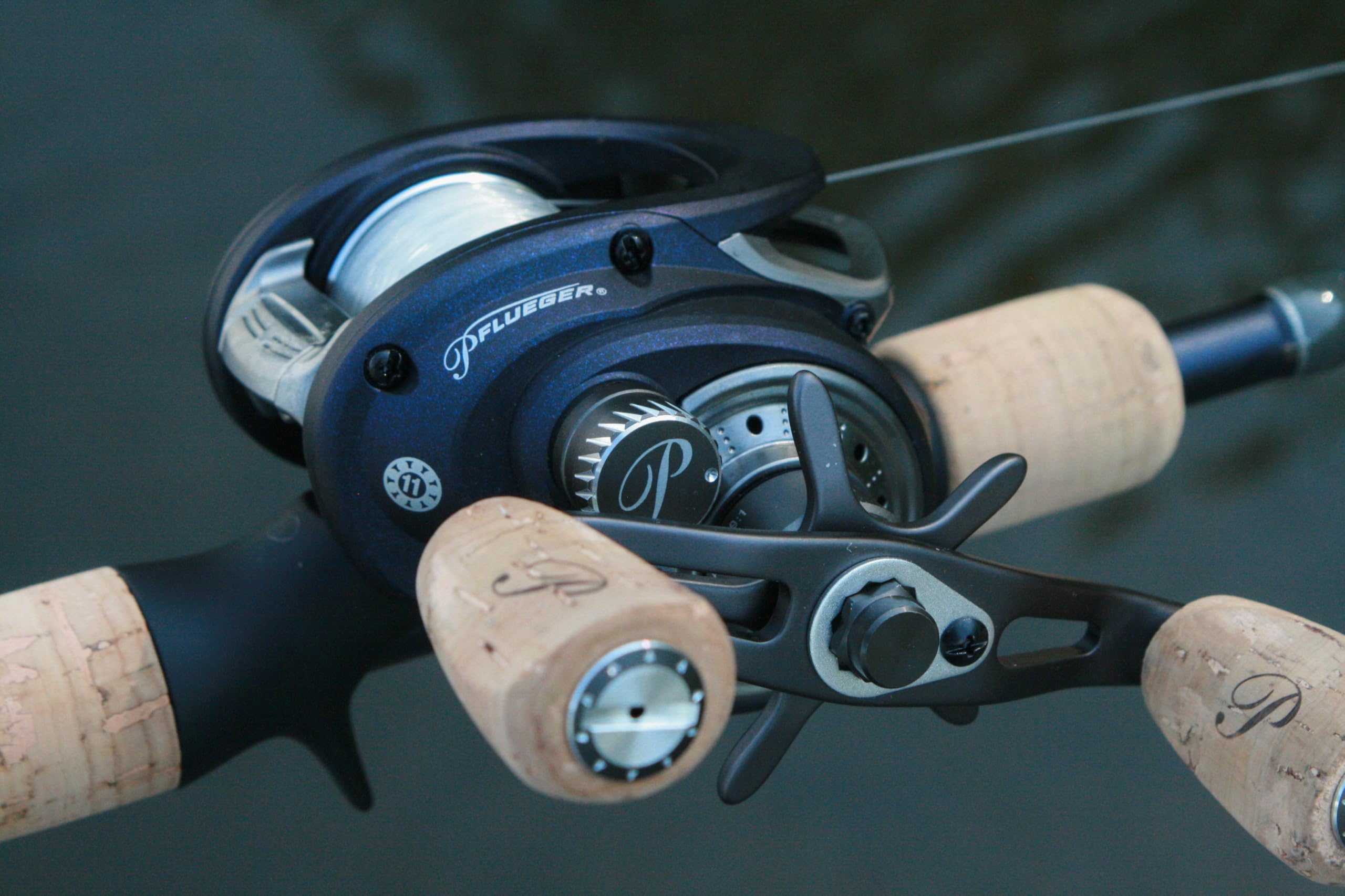 Pflueger President XT line-capacity indicators show versatile mono and braid use.