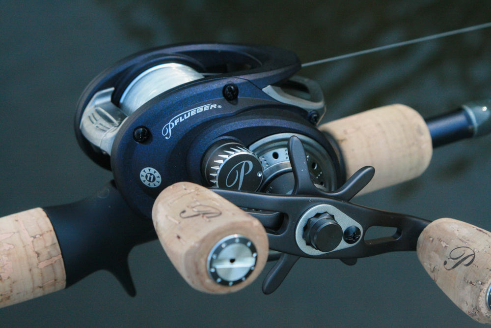 Pflueger President XT line-capacity indicators show versatile mono and braid use.