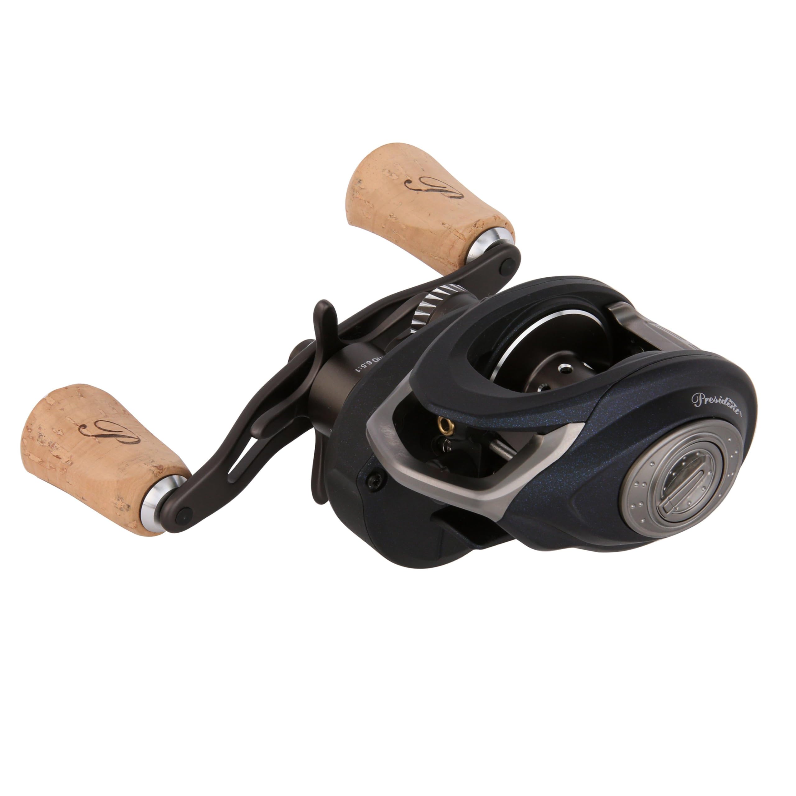 Pflueger President XT reel side view shows compact low-profile design for comfort.