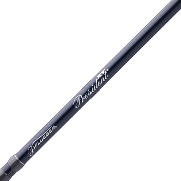 Pflueger President XT zirconia inserts enhance durability and line performance.