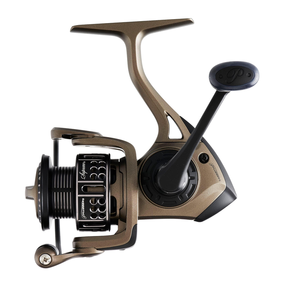 Pflueger Supreme Spinning Reel 25 braid-ready spool; improved braid casting with confident line control