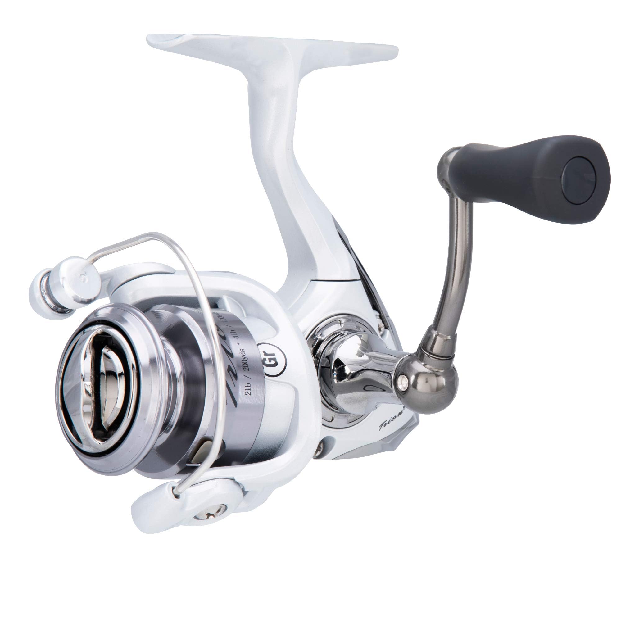 Pflueger Trion spinning reel graphite body enhances lightweight durability.