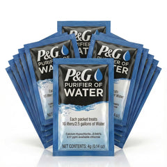 P&G Purifier of Water packets packaging for safe travel.