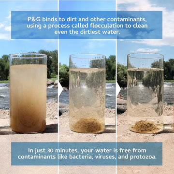 P&G Purifier of Water packets used during camping or outdoor adventures