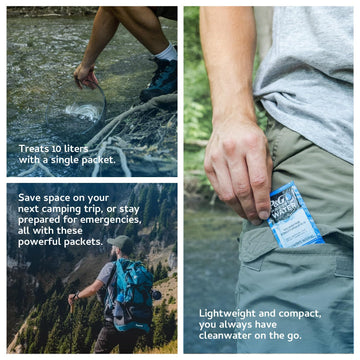 P&G Purifier of Water emergency kit with packets for quick purification