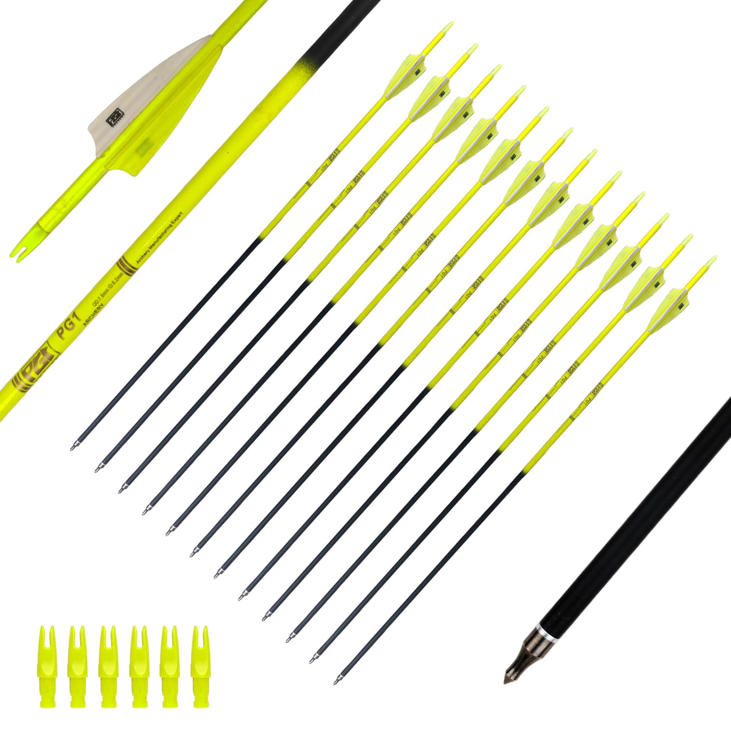 PG1ARCHERY 30inch arrow with ventilation system improves flight stability for target practice.