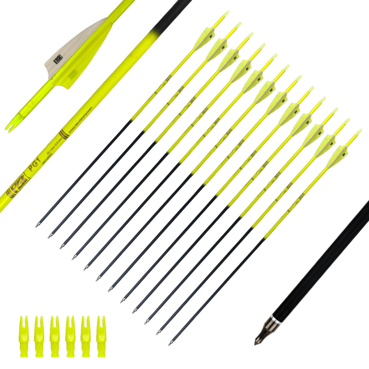 PG1ARCHERY 30inch arrow with ventilation system improves flight stability for target practice.