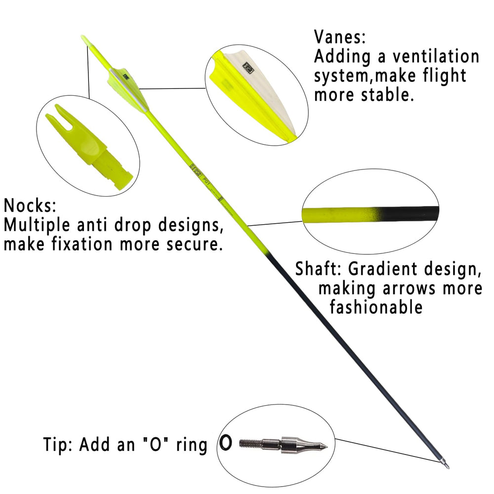 PG1ARCHERY adjustable non-glue nocks enable easy fitting.