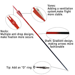 PG1ARCHERY arrow diameter 7-8mm and GPI 15-13 optimize stability and flight.