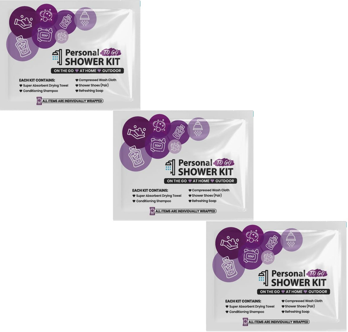 pH Advantage compact shower kit to-go in bag, ideal for travel hygiene on the move.