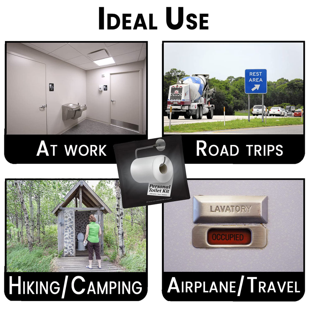 pH Advantage toilet paper packet offers quick cleanup when facilities are limited.