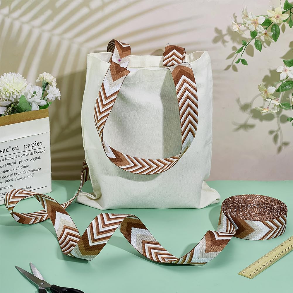 PH PandaHall polyester webbing in brown suited for guitar straps