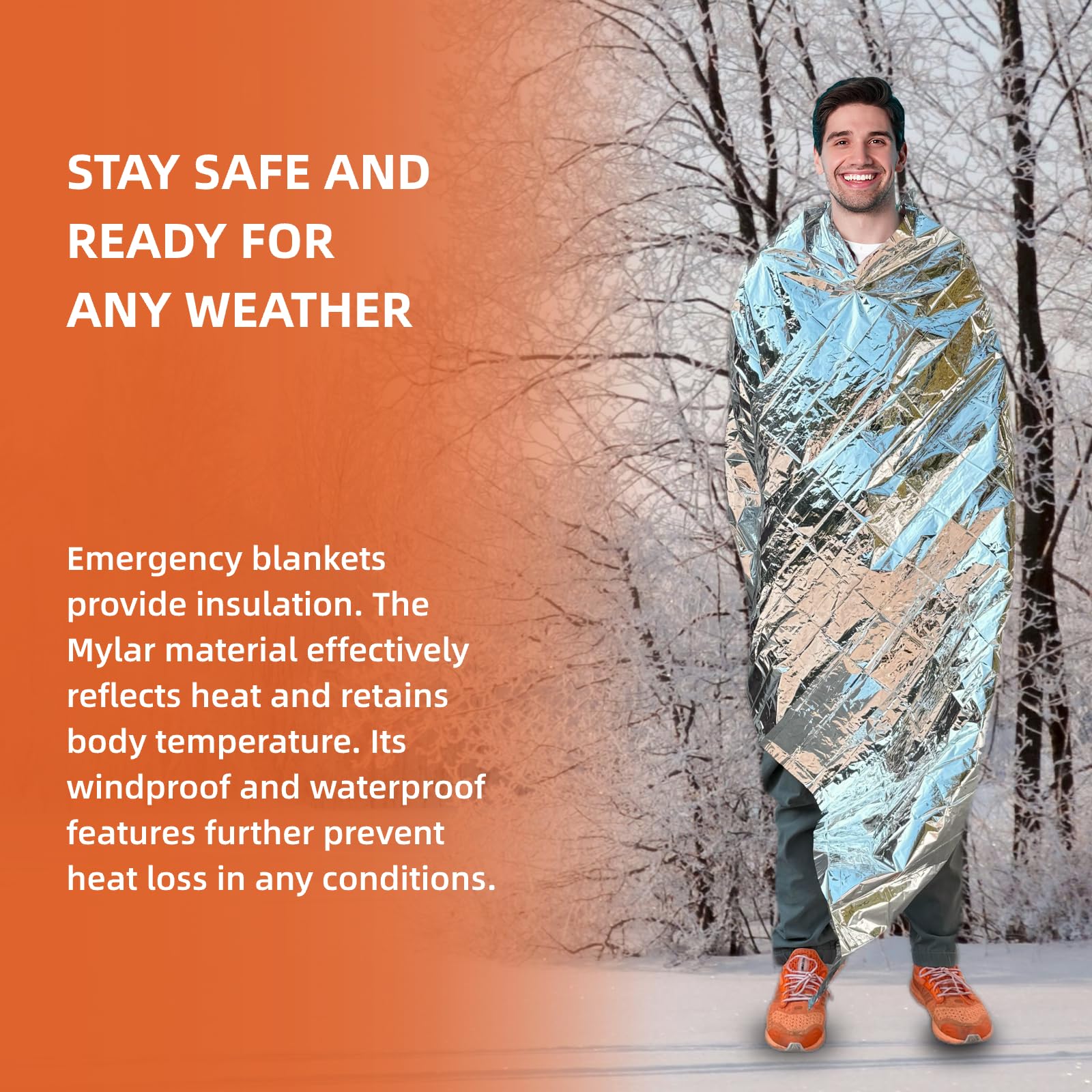 Phafaloop thermal blanket 84x52 unfolded for full-body warmth outdoors