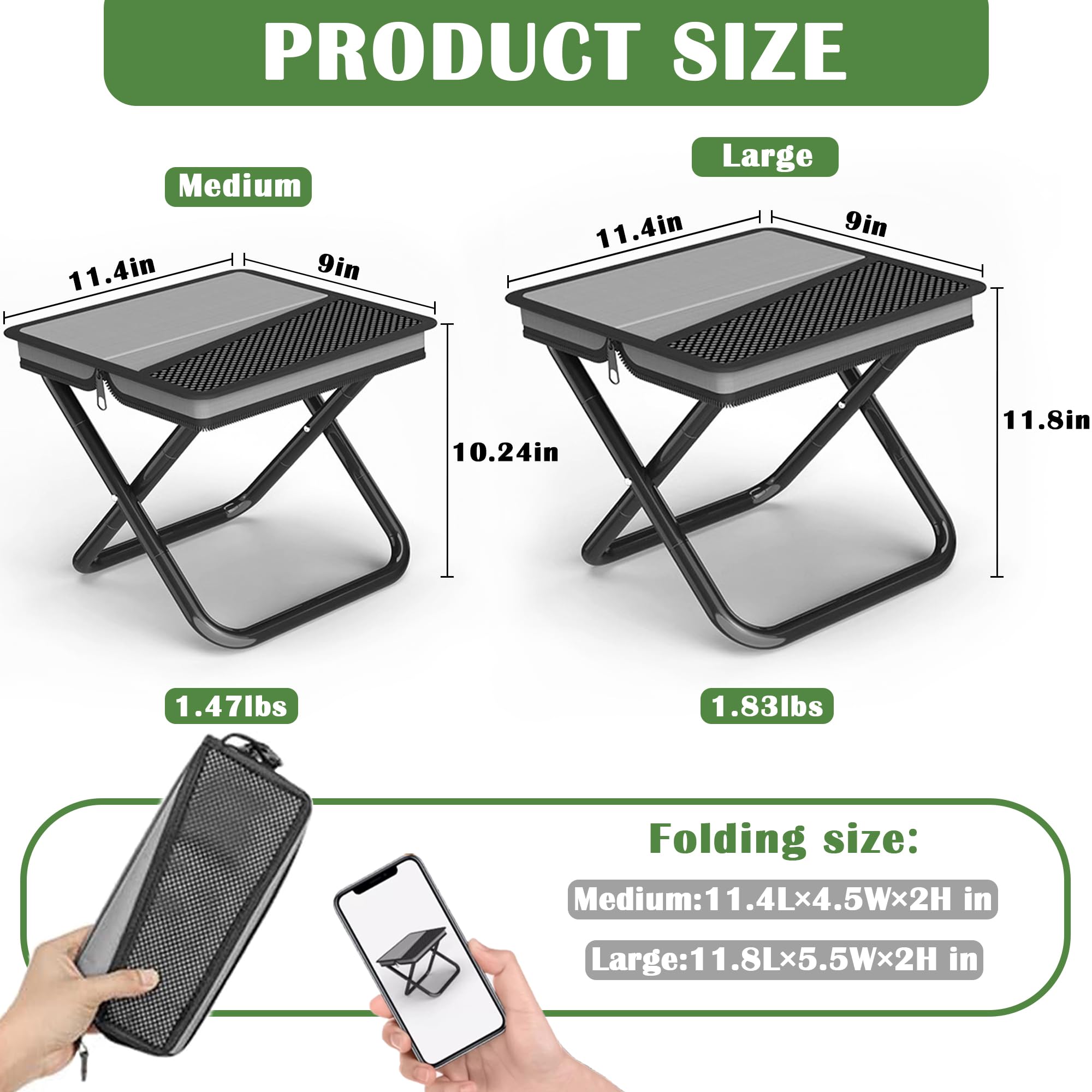Phamouu camping stool pocket chair expanded for comfortable outdoor seating.