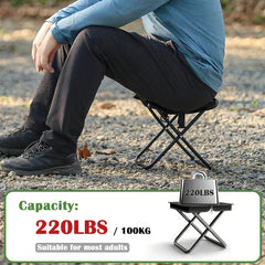 Phamouu stool with adjustable shoulder strap for hands-free carrying.