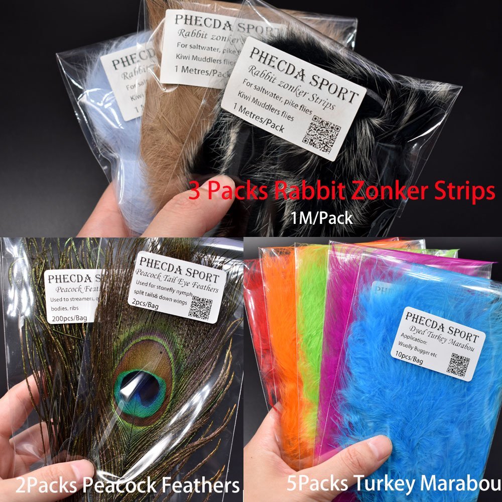PHECDA PROFLY greenish Lady Amherst tippet 20pc for subtle color gradients