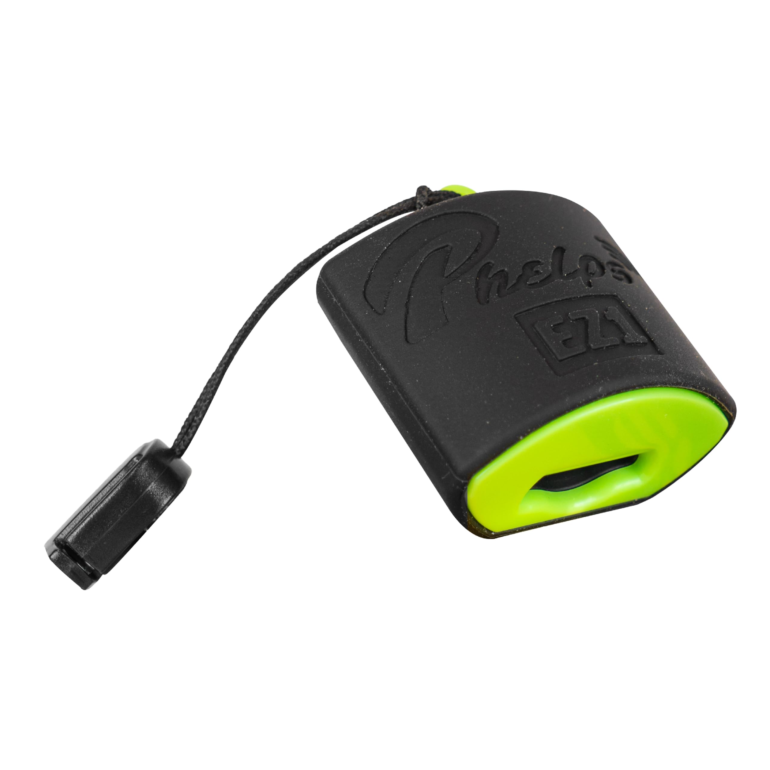 Phelps EZ 1 compact elk cow call shown with hands-free use for quick field calls.