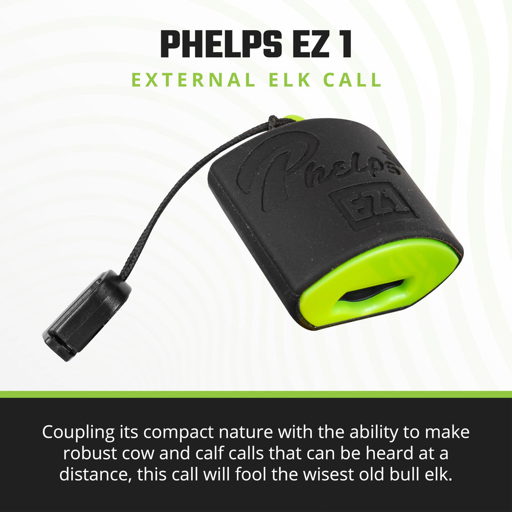 Phelps EZ 1 exhale-operated design enables hands-free operation during hunting moments.