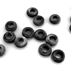 Phelps EZEstrs MiniX bands closeup, black latex for durable replacements.